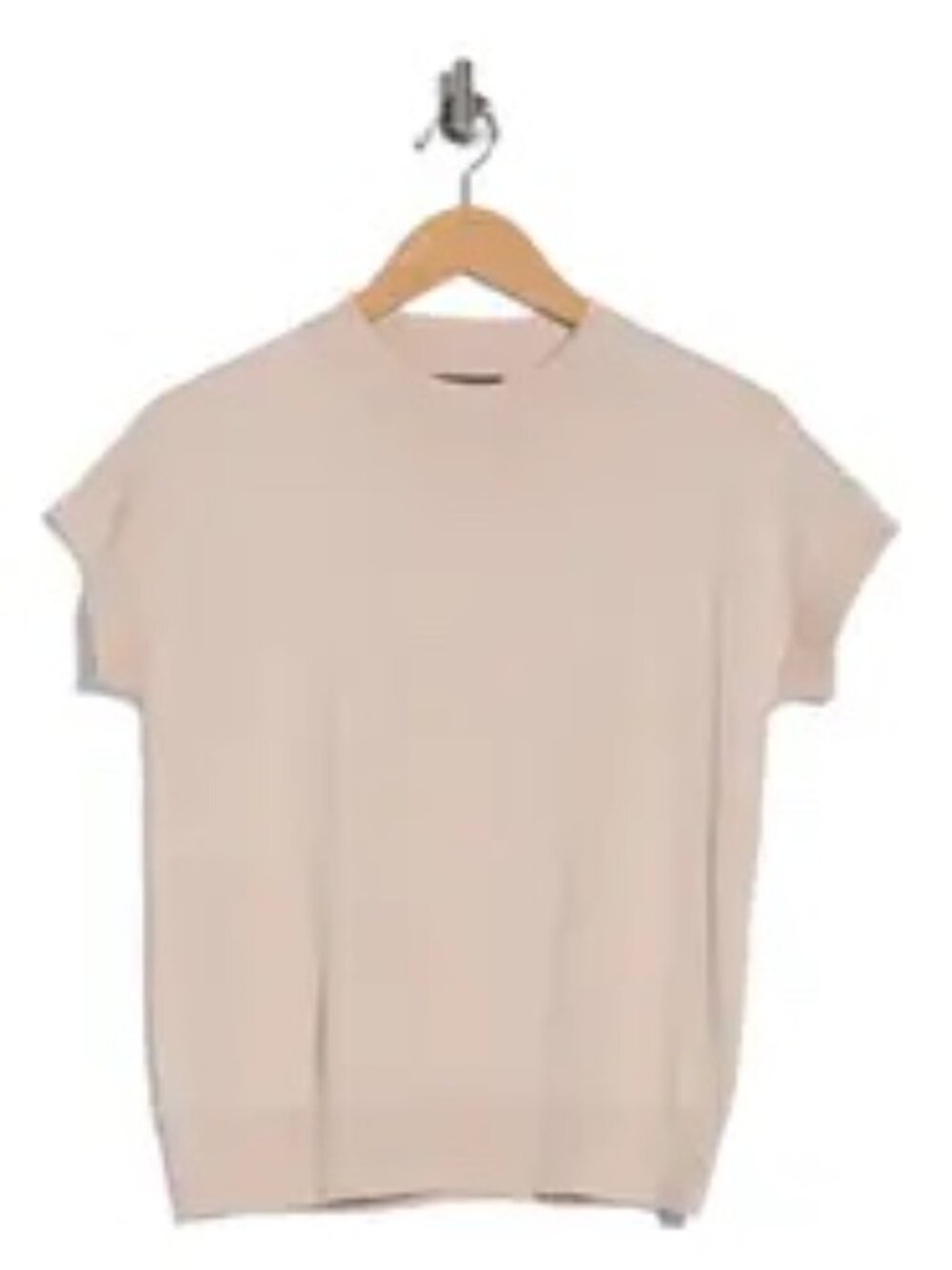 T Tahari Short Sleeve Crew Neck Sweater Blush Taupe M - Picture 3 of 3
